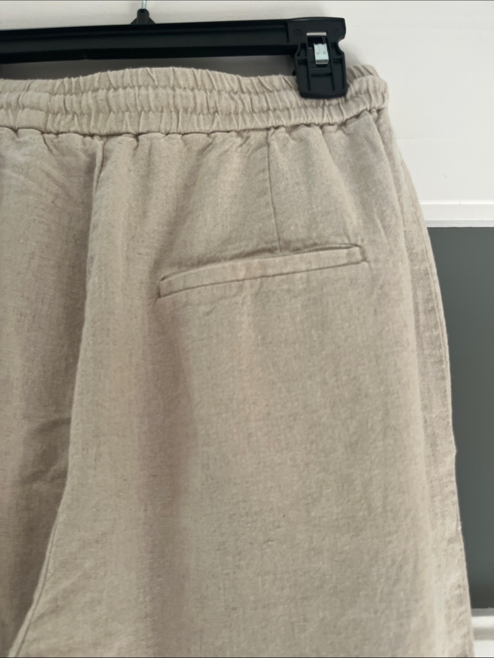 Zara Wide Leg Drawstring Pants in Light Beige linen blend XS - Picture 4 of 7